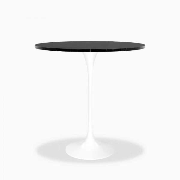 Fulham Round Bar Table, Black Marble & White Size: 70cm - image 1