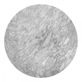 Fulham Round Cafe Table, White Marble & Black Size: 80cm - thumbnail 2