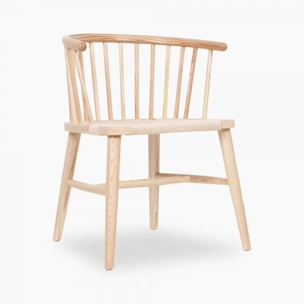 Isabella Carver Wooden Dining Chair, Natural Rattan by Cult