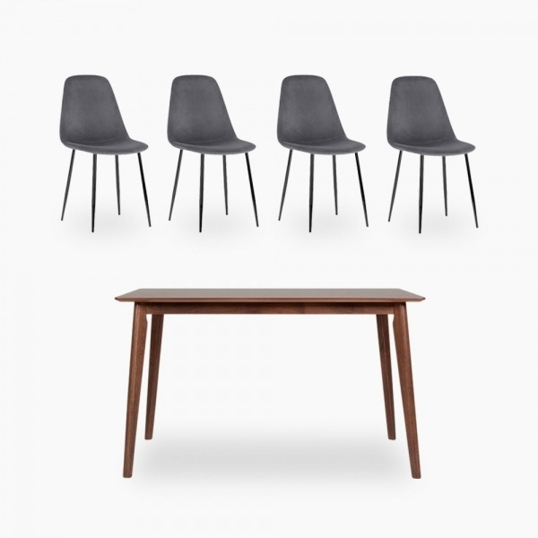Milton Dining Table & 4 Dining Chairs Set