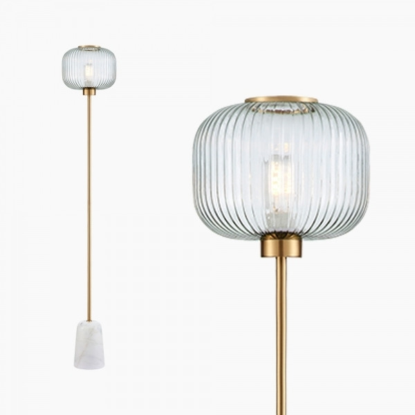 £80 Off Mood Living Napoli Glass Floor Lamp, White Marble - image 1