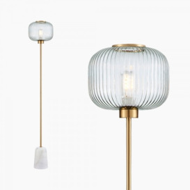 £80 Off Mood Living Napoli Glass Floor Lamp, White Marble - thumbnail 1