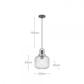 £30 Off Mood Living Napoli Glass Pendant Light, Black Size: Small - thumbnail 3