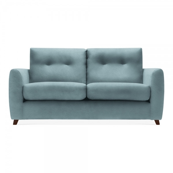 Small Seater Sofa Bed Fabric and Leg Colour: Velvet, Duck Egg