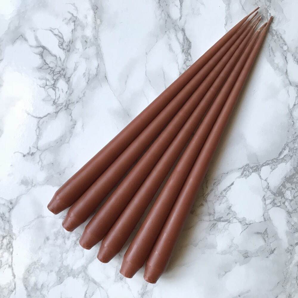Hand Dipped Taper candles - Cinnamon (6 pack)