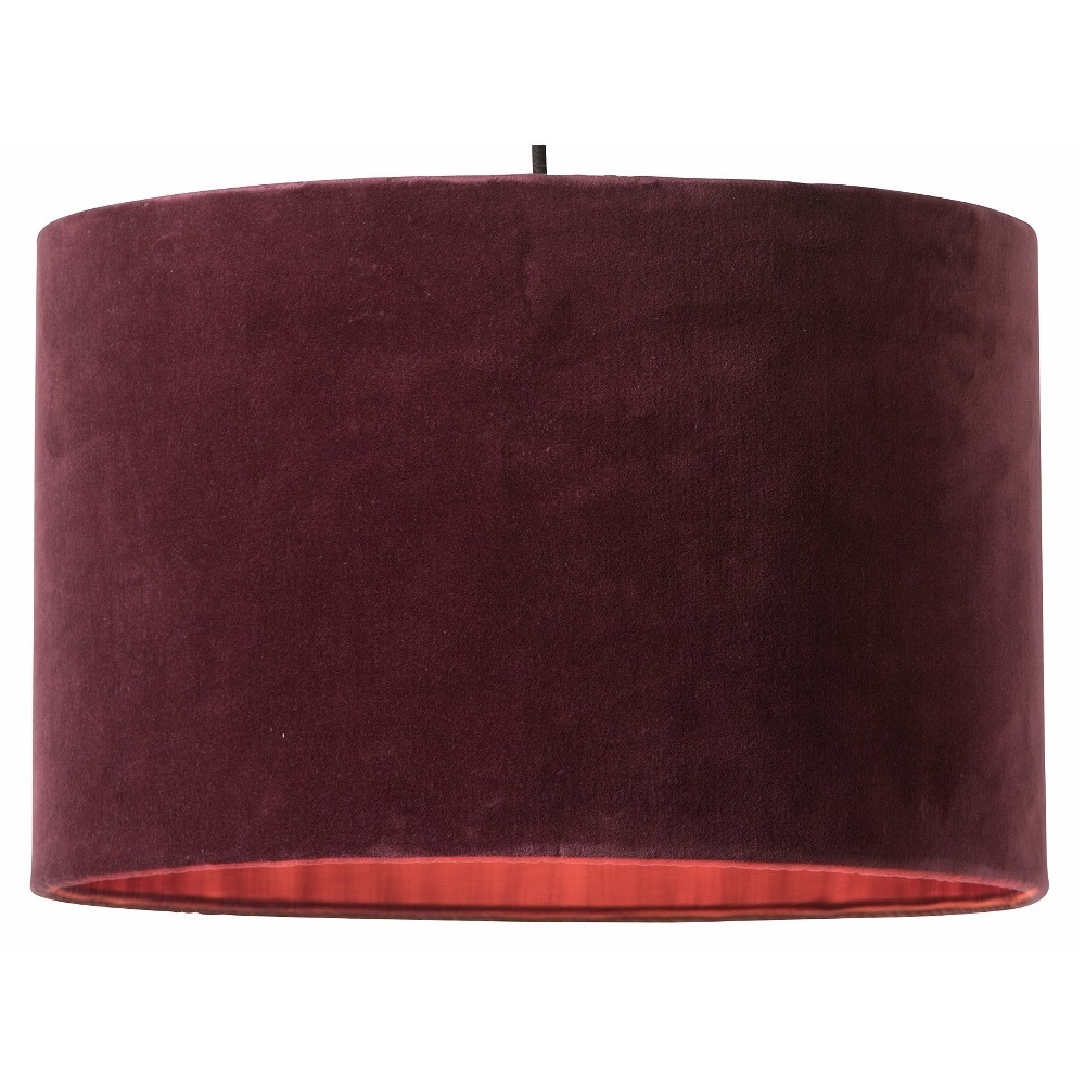 Papillon Pleated Silk and Velvet Lampshade - Burgundy (size: Large)