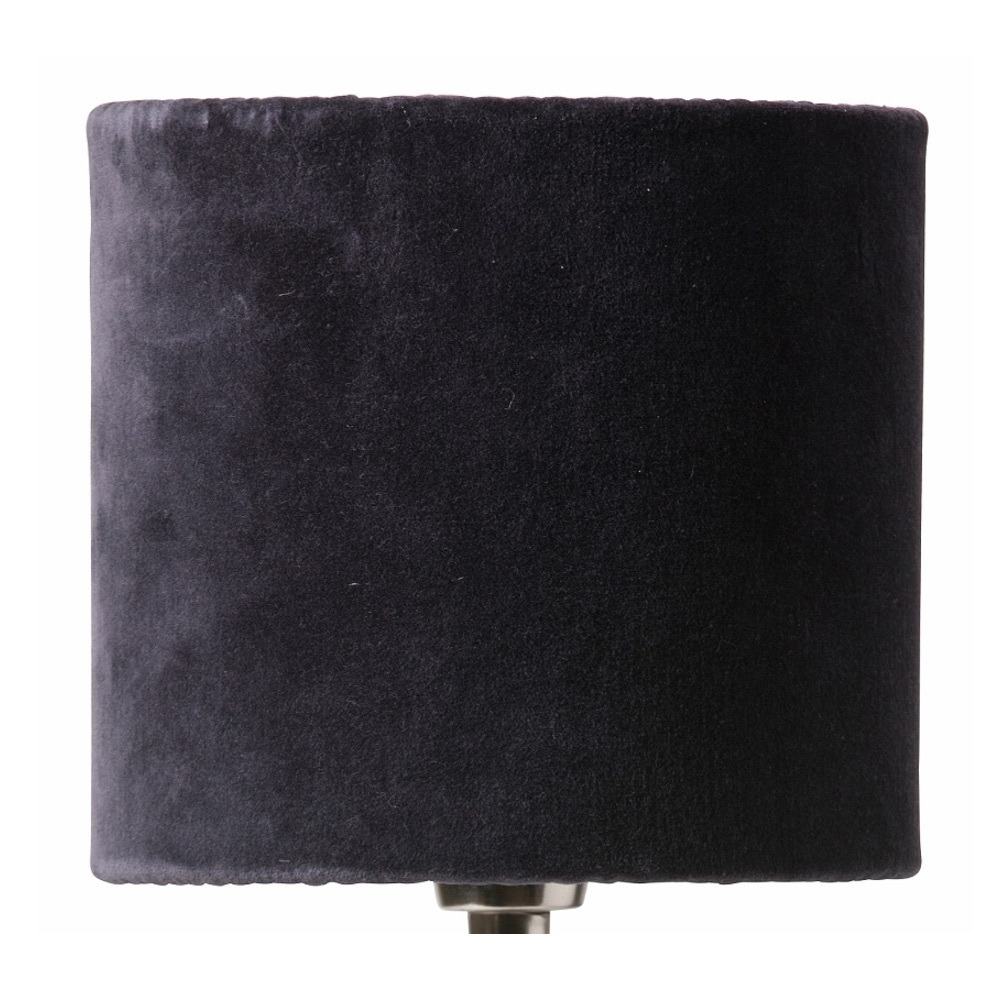 Papillon Pleated Silk and Velvet Lampshade - Dark Grey (size: Small)