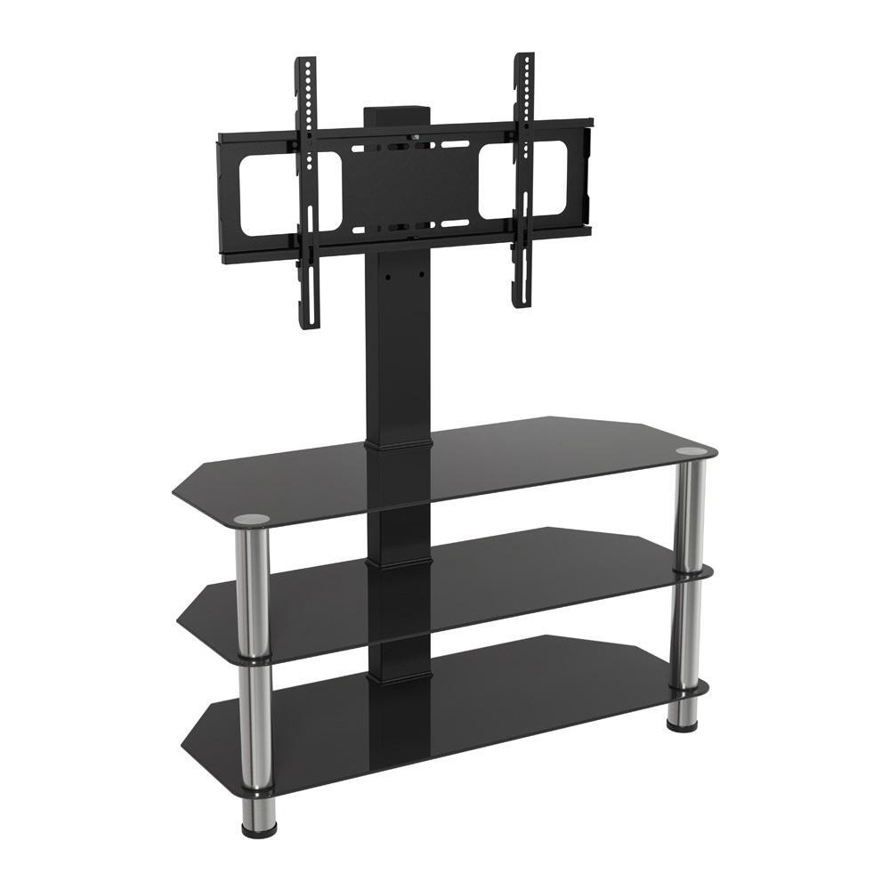 AVF SDCL900 900 mm TV Stand with Bracket - Black & Chrome, Silver/Grey,Black