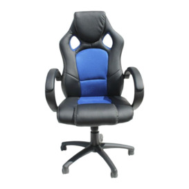 ALPHASON Daytona Faux-Leather Tilting Executive Chair - Black & Blue