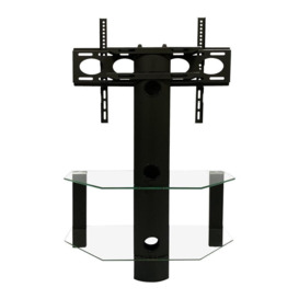 ALPHASON Century 800 mm TV Stand with Bracket - Black, Clear,Black
