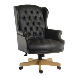 TEKNIK Chairman Noir Bonded-leather Tilting Executive Chair - Black