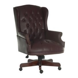 TEKNIK Chairman Bonded-leather Tilting Executive Chair - Burgundy