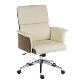 TEKNIK Elegance Medium Faux-Leather Executive Chair - Cream & Brown