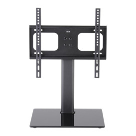 TTAP TT64F 550 mm TV Stand with Bracket - Black Glass & Metal, Black