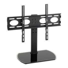 TTAP PED64F 470 mm TV Stand with Bracket - Black Glass, Black
