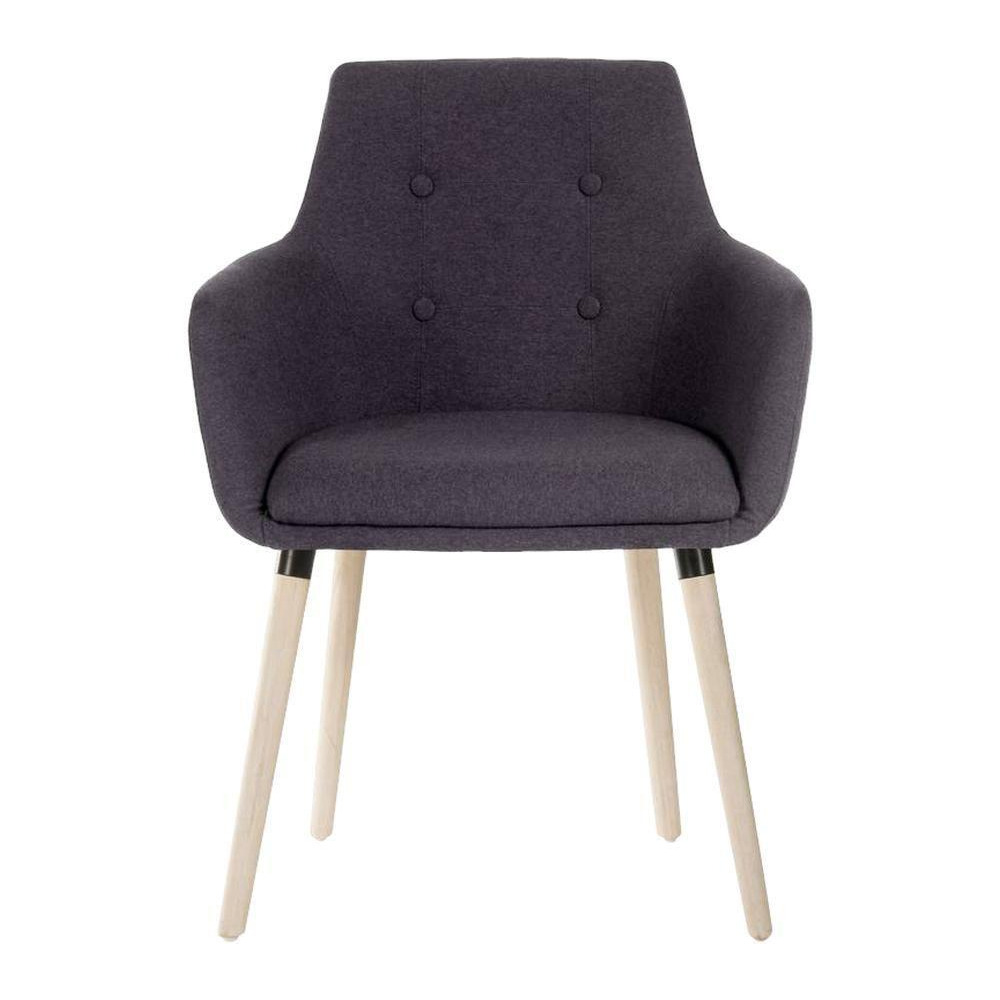 TEKNIK 4-Legged Fabric Reception Chair - Graphite