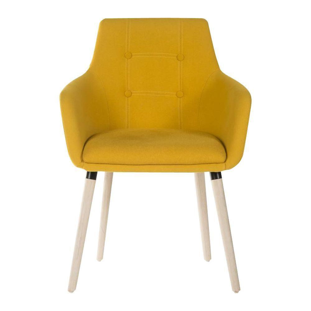 TEKNIK 4 Legged Fabric Reception Chair - Yellow