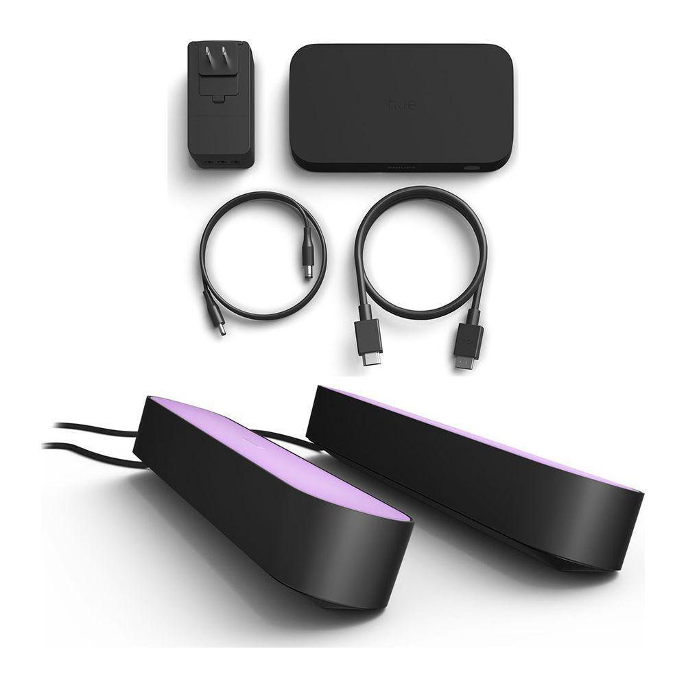 Philips Hue Play HDMI Sync Box & Light Bar Smart LED Twin Pack Bundle - Black