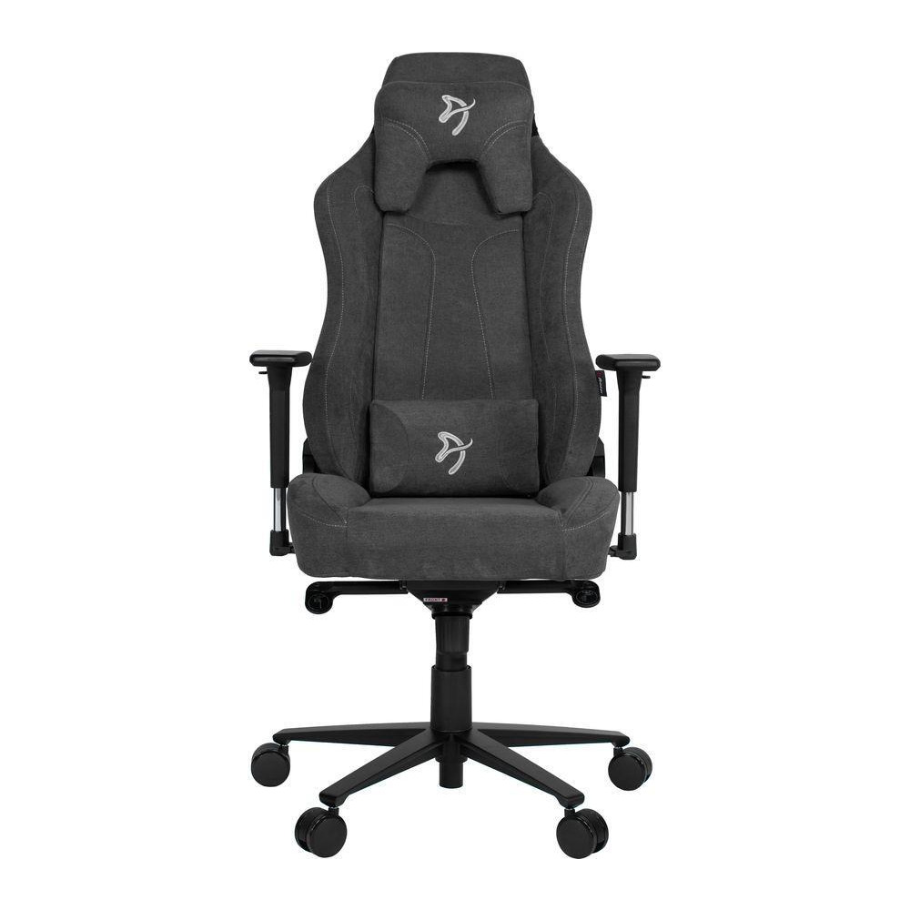 AROZZI Vernazza Soft Fabric Gaming Chair - Dark Grey, Silver/Grey