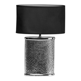 INTERIORS by Premier Regents Park Hammered Table Lamp - Silver & Black