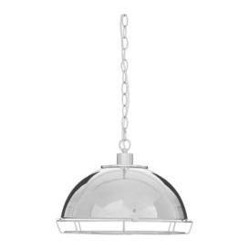 INTERIORS by Premier New Foundry Chrome Pendant Ceiling Light - Silver
