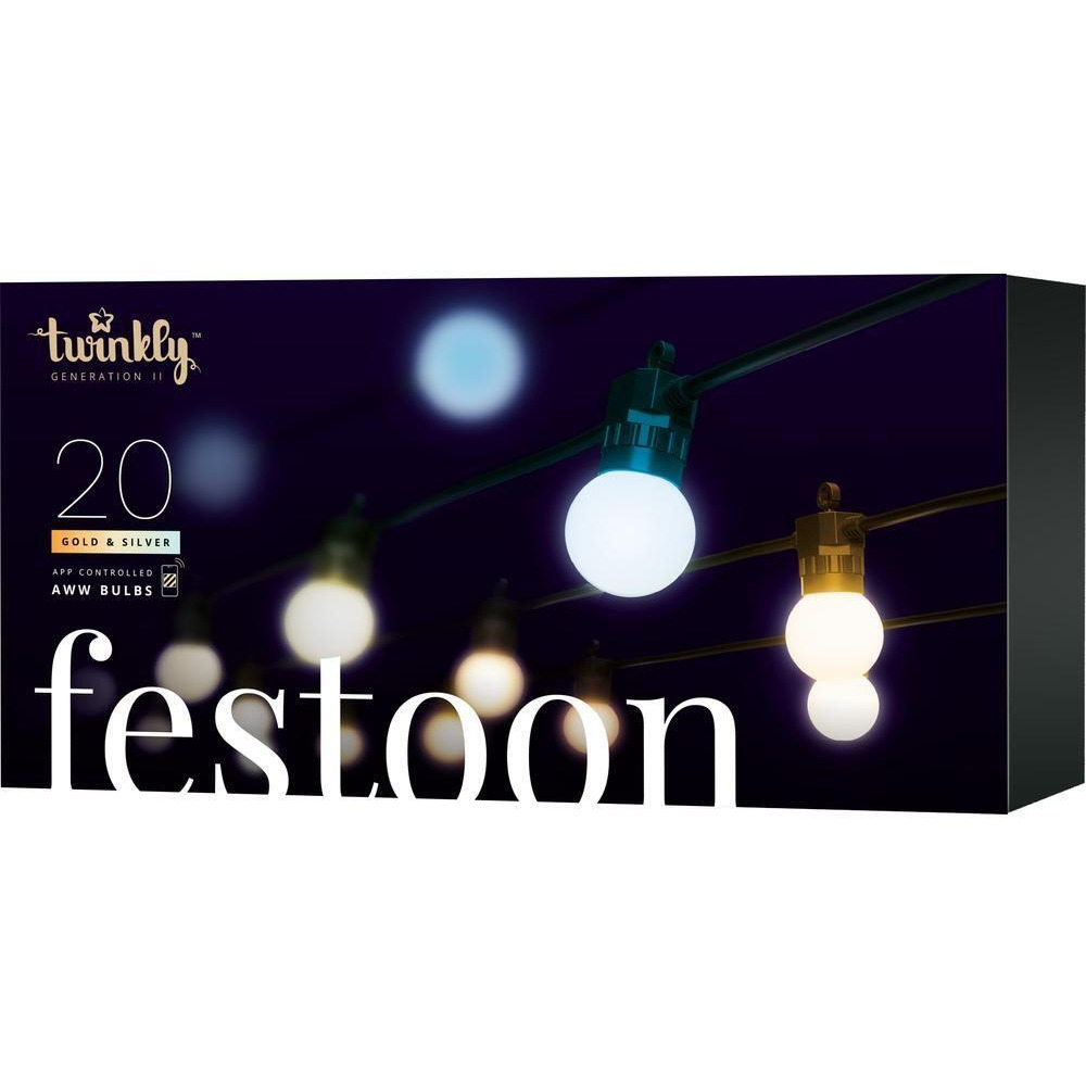 TWINKLY Festoon Generation II Smart AWW LED Light String - 20 Bulbs