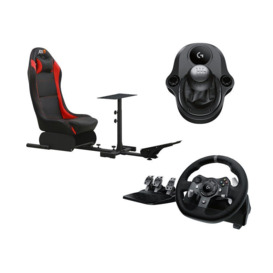Adx Firebase 22 Cockpit Seat, Logitech Driving Force G920 Wheel, Pedals & Shifter Bundle - Xbox & PC