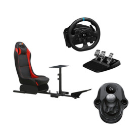 Adx Firebase 22 Cockpit Seat, Logitech G923 Wheel, Pedals & Shifter Bundle - PS5 & PS4