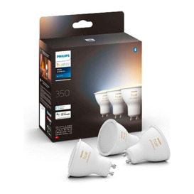 PHILIPS HUE White Ambiance Smart LED Spotlight with Bluetooth - GU10, Triple Pack, White