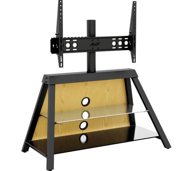 AVF Easel 925 mm TV Stand with Bracket - Oak / Walnut / Black/ White, Black