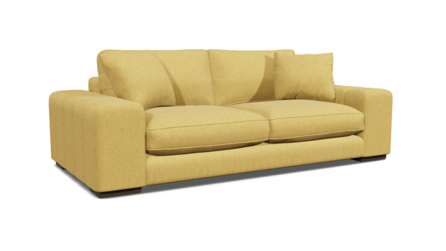 Yellow Velvet 4 Seater Sofa - Modern Scatter Back Custom Sofa In Stain Resistant Velvet - Epping Range - image 1