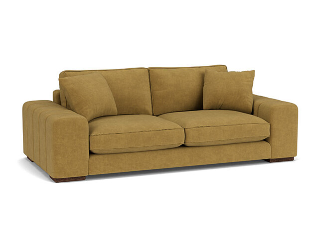 Yellow Velvet 4 Seater Sofa - Modern Scatter Back Custom Sofa In Stain Resistant Velvet - Epping Range - image 1