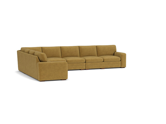 Yellow Velvet 6X4 Seater Corner Sofa - Modern Style Custom Sofa In Stain Resistant Velvet - Sloane Range - image 1