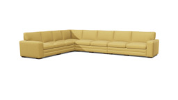 Yellow Velvet 6X4 Seater Corner Sofa - Modern Style Custom Sofa In Stain Resistant Velvet - Sloane Range - thumbnail 1