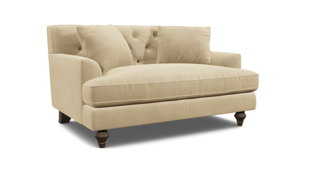 Cream Fabric Loveseat Armchair - Traditional Snuggler Cuddler Custom Arm Chair - Charnwood Range - image 1