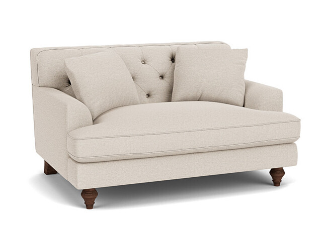 Cream Fabric Loveseat Armchair - Traditional Snuggler Cuddler Custom Arm Chair - Charnwood Range - image 1