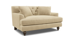 Cream Fabric Loveseat Armchair - Traditional Snuggler Cuddler Custom Arm Chair - Charnwood Range