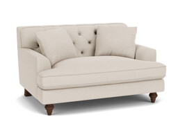 Cream Fabric Loveseat Armchair - Traditional Snuggler Cuddler Custom Arm Chair - Charnwood Range