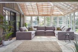 Cream Fabric U Shaped Sofa - Modren U Shape Corner Custom Sofa - Purley Range - thumbnail 5