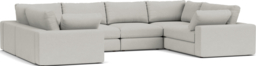 Cream Fabric U Shaped Sofa - Modren U Shape Corner Custom Sofa - Purley Range - thumbnail 3