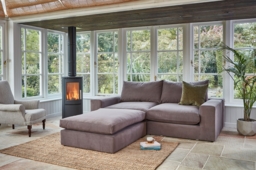 Cream Fabric U Shaped Sofa - Modren U Shape Corner Custom Sofa - Purley Range - thumbnail 8