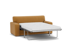 Orange Velvet 3 Seater Sofabed - Modern Fold Out Custom Sofa Bed In Stain Resistant Velvet - Sloane Range