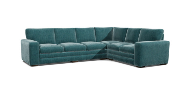 Teal Velvet 4X2 Seater Corner Sofa - Modern Style Custom Sofa In Stain Resistant Velvet - Sloane Range - image 1