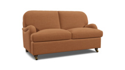 Orange Velvet 2 Seater Sofabed - Traditional Fold Out Custom Sofa Bed In Stain Resistant Velvet - Helston Range - thumbnail 1