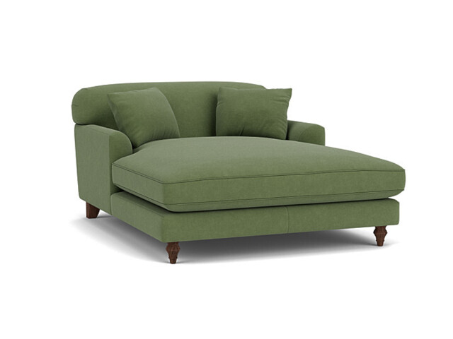 Darlings of Chelsea Galloway Stylish Green Loveseat Chaise Day Bed - image 1