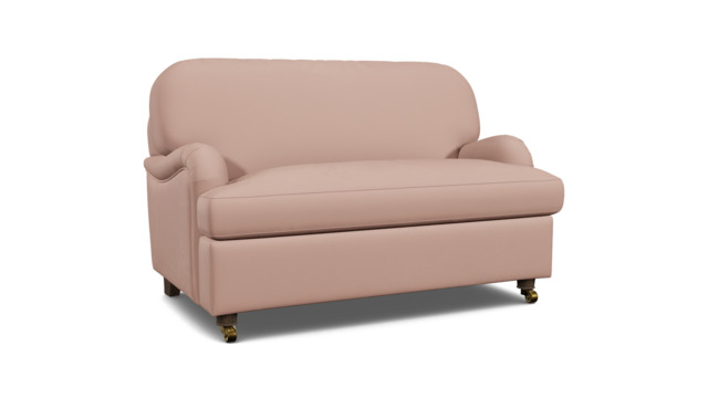 Pink Velvet Loveseat Armchair Sofabed - Traditional Style Single Chair Bed In Stain Resistant Velvet - Helston Range - image 1