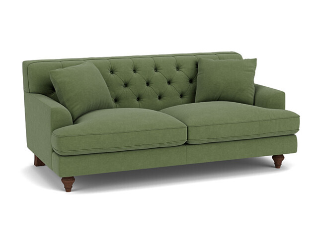 Green Linen 3 Seater Sofa - Traditional Style Custom Sofa - Charnwood Range - image 1