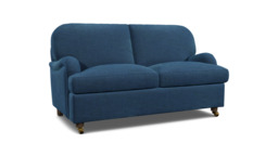 Blue Velvet 2 Seater Sofabed - Traditional Fold Out Custom Sofa Bed In Easy Clean Velvet - Helston Range