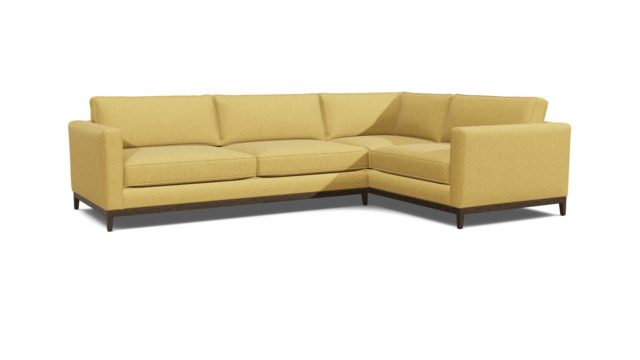 Yellow Velvet 4 Seater Right Corner Sofa - Modern Style Custom Sofa In Stain Resistant Velvet - Darwin Range - image 1