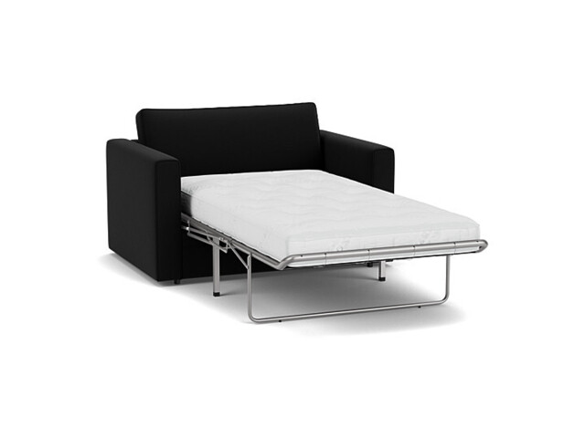 Black Velvet Loveseat Armchair Sofabed - Modern Pull Out Chair Bed In Easy Clean Velvet - Bromley Range - image 1
